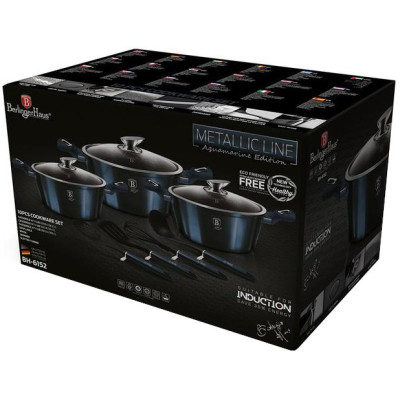 Набір посуду Berlinger Haus Metallic Line Aquamarine Edition 10 предметів (BH-6152)