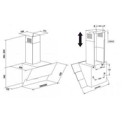 Витяжка похила Eleyus GALANT 1200 LED 60 BL Витяжка похила Eleyus GALANT 1200 LED 60 BL