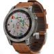 Смарт-годинник Garmin Fenix 7 Sapphire Solar Titanium with Chestnut Leather Band (010-02540-31)