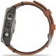 Смарт-годинник Garmin Fenix 7 Sapphire Solar Titanium with Chestnut Leather Band (010-02540-31)