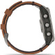 Смарт-годинник Garmin Fenix 7 Sapphire Solar Titanium with Chestnut Leather Band (010-02540-31)