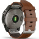 Смарт-годинник Garmin Fenix 7 Sapphire Solar Titanium with Chestnut Leather Band (010-02540-31)