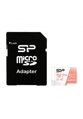 Карта пам'яті Silicon Power 512 GB microSDXC UHS-I (U3) V30 A1 V30 Superior + SD adapter SP512GBSTXDV3V20SP