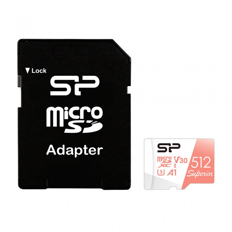 Карта пам'яті Silicon Power 512 GB microSDXC UHS-I (U3) V30 A1 V30 Superior + SD adapter SP512GBSTXDV3V20SP