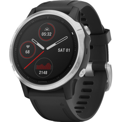 Смарт-годинник Garmin Fenix 6S Solar Silver with black band (010-02409-00)