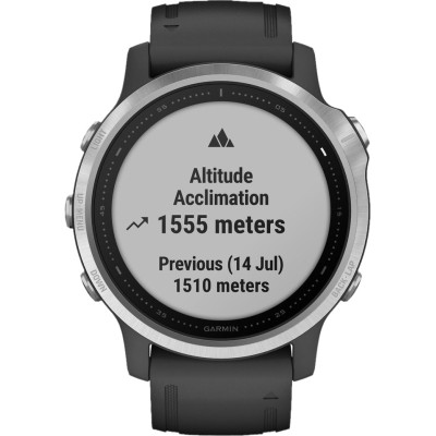 Смарт-годинник Garmin Fenix 6S Solar Silver with black band (010-02409-00)