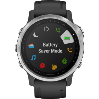 Смарт-годинник Garmin Fenix 6S Solar Silver with black band (010-02409-00)