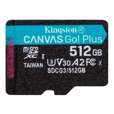 Карта пам'яті Kingston 512 GB microSDXC class 10 UHS-I U3 Canvas Go! Plus + SD Adapter SDCG3/512GB