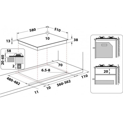 Варильна поверхня газова Whirlpool TGML 661 NB