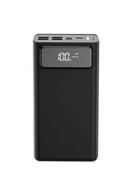 Зовнішній акумулятор (Power Bank) XO PR123 30000 mAh Black