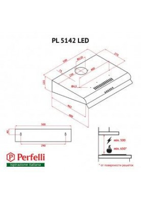 Витяжка плоска Perfelli PL 5142 BR LED
