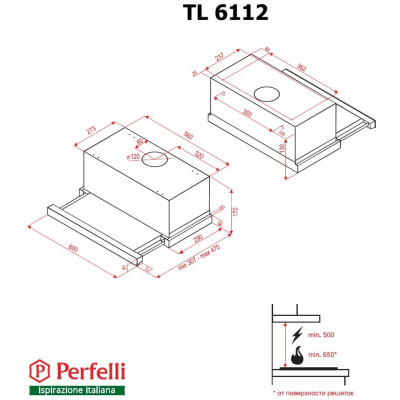 Витяжка телескопічна Perfelli TL 6112 IV LED