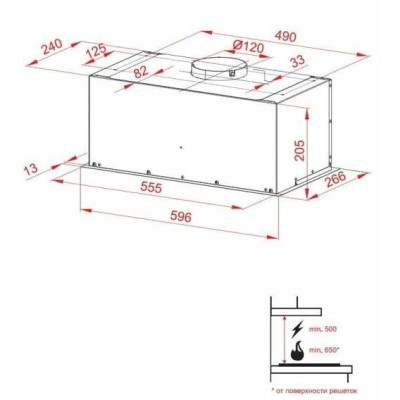 Витяжка, що вбудовується Perfelli BI 6512 A 1000 IV LED