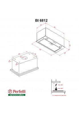 Вбудована витяжка Perfelli BI 6812 BL LED