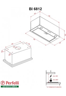 Витяжка, що вбудовується Perfelli BI 6812 W LED