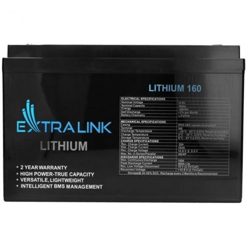 Акумулятор для ДБЖ Extralink LiFePO4 12.8V 160Ah (EX.30462)