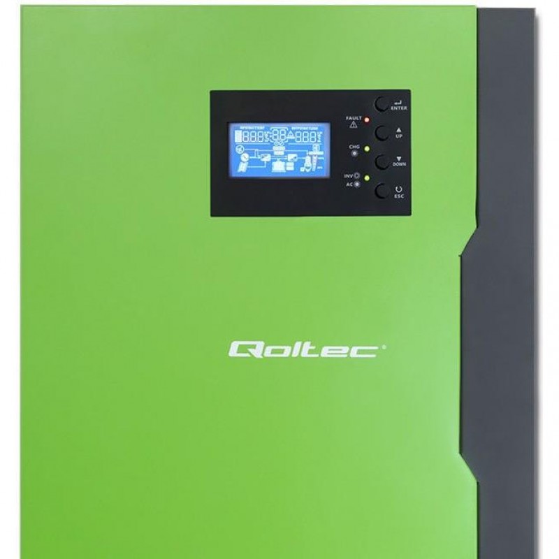 Автономний сонячний інвертор (off-grid) Qoltec Hybrid 10KVA 5,5kW 100A 48V MPPT Sinus (53887)