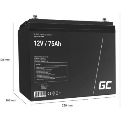 Акумулятор Green Cell AGM VRLA 75Ah 12V (AGM25) Акумулятор Green Cell AGM VRLA 75Ah 12V (AGM25)
