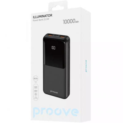Зовнішній акумулятор Proove Illuminator PowerBank 22.5W 10000mAh Black
