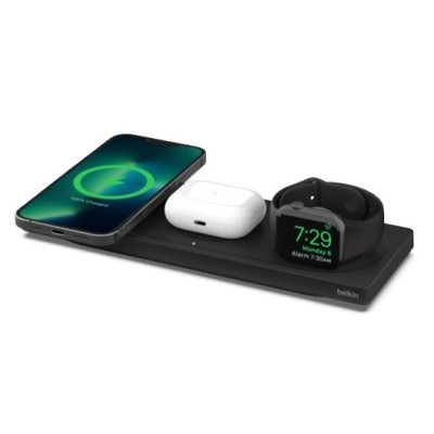 Зарядний пристрій Belkin BoostCharge Pro3-in-1 Wireless Charging Pad with Official MagSafe (Black)