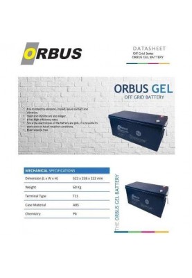 Акумулятор для ДБЖ ORBUS CG12200 GEL 12 - 200 AH