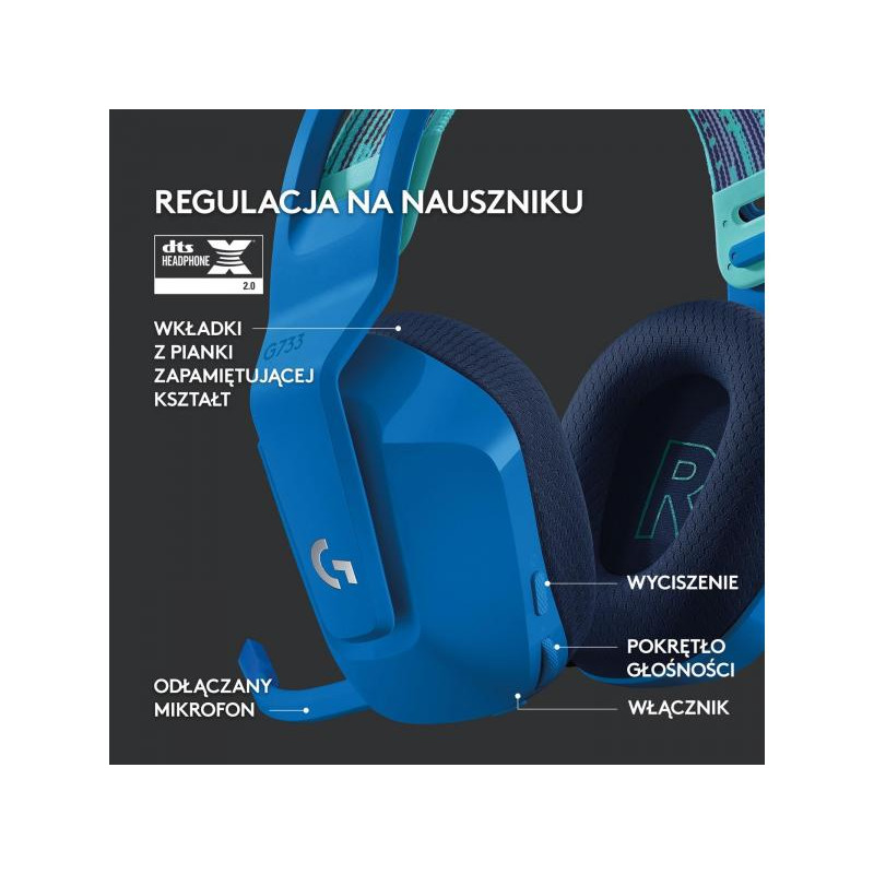 Комп'ютерна гарнітура Logitech Lightspeed Wireless RGB Gaming Headset G733 Blue (981-000943)