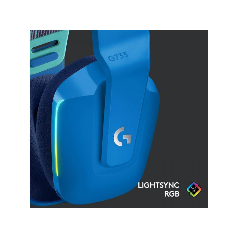 Комп'ютерна гарнітура Logitech Lightspeed Wireless RGB Gaming Headset G733 Blue (981-000943)