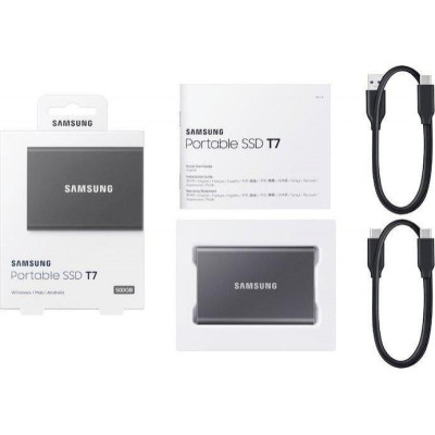 SSD накопичувач Samsung T7 500 GB Titan Gray (MU-PC500T/WW)
