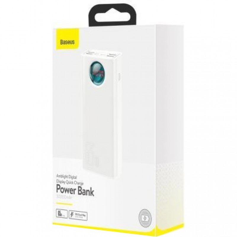 Зовнішній акумулятор (Power Bank) Baseus Amblight Quick Charge 65W 30000mAh White (PPLG-A02)