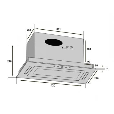 Витяжка Borgio BTC-BOX full glass 52 black SU (1000 м/куб)