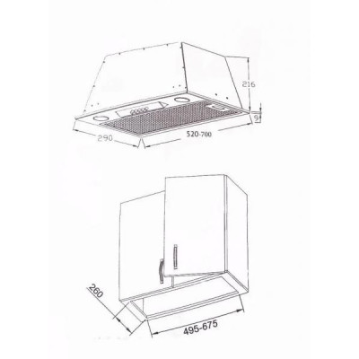 Вбудована витяжка Borgio BBI (TR) 5840 black glass MU