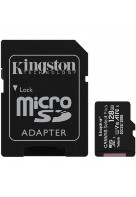 Карта пам'яті Kingston 128 GB microSDXC Class 10 UHS-I Canvas Select Plus + SD Adapter SDCS2/128GB