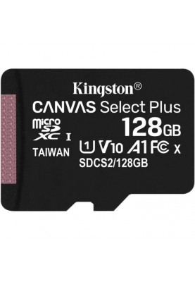 Карта пам'яті Kingston 128 GB microSDXC Class 10 UHS-I Canvas Select Plus + SD Adapter SDCS2/128GB