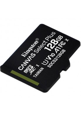 Карта пам'яті Kingston 128 GB microSDXC Class 10 UHS-I Canvas Select Plus + SD Adapter SDCS2/128GB