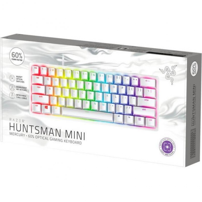 Клавіатура Razer Huntsman mini Mercury Red Switch RU White (RZ03-03392200-R3R1)