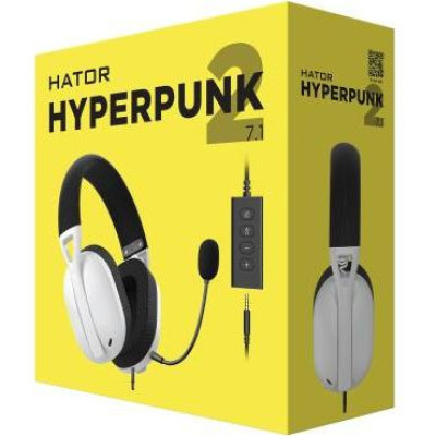 Навушники з мікрофоном HATOR Hyperpunk 2 USB 7.1 Black/White (HTA-846)