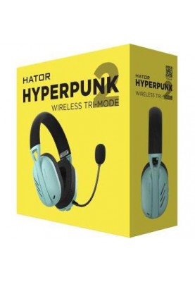 Навушники з мікрофоном HATOR Hyperpunk 2 Wireless Tri-mode Black/Mint (HTA-858)