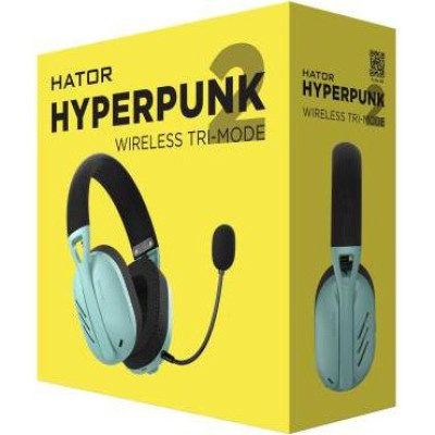 Навушники з мікрофоном HATOR Hyperpunk 2 Wireless Tri-mode Black/Mint (HTA-858)