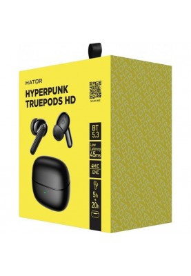 Навушники TWS HATOR Hyrerpunk Truepods HD Black (HTA-435)