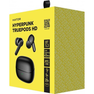 Навушники TWS HATOR Hyrerpunk Truepods HD Black (HTA-435)