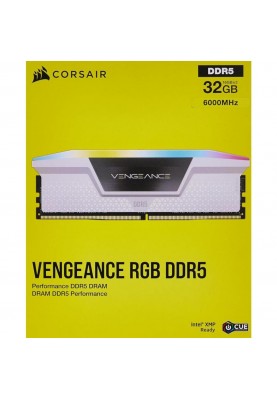 Пам'ять для настільних комп'ютерів Corsair 32 GB (2x16GB) DDR5 6000 MHz Vengeance RGB (CMH32GX5M2E6000C36W)