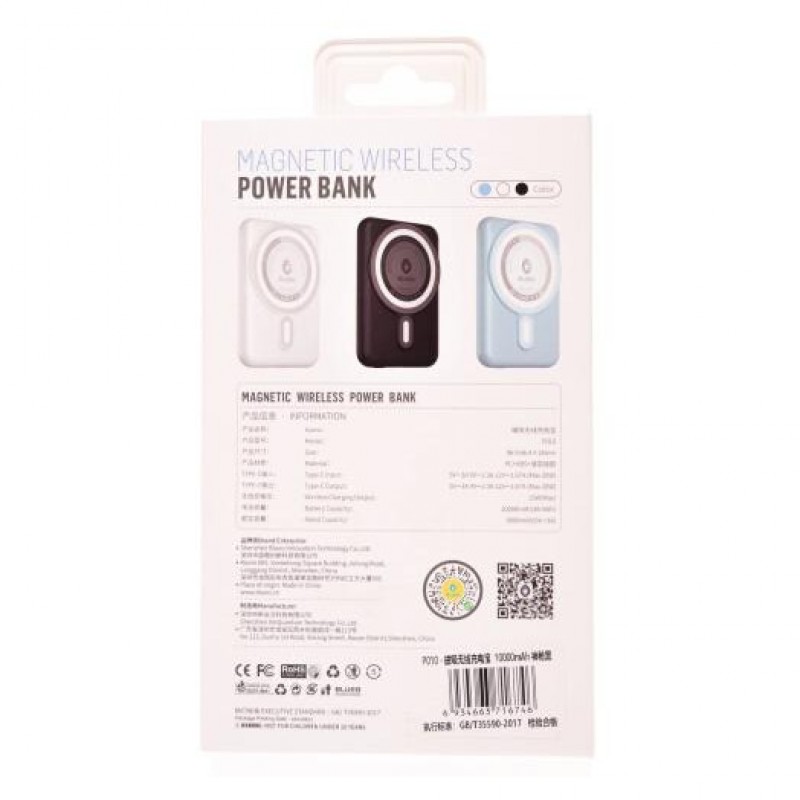 Зовнішній акумулятор (павербанк) Blueo Wireless Powebank 10000 mAh Black (P010BLK)