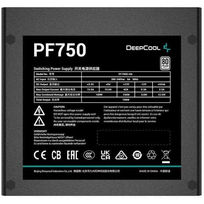 Блок живлення Deepcool PF750 (R-PF750D-HA0B)