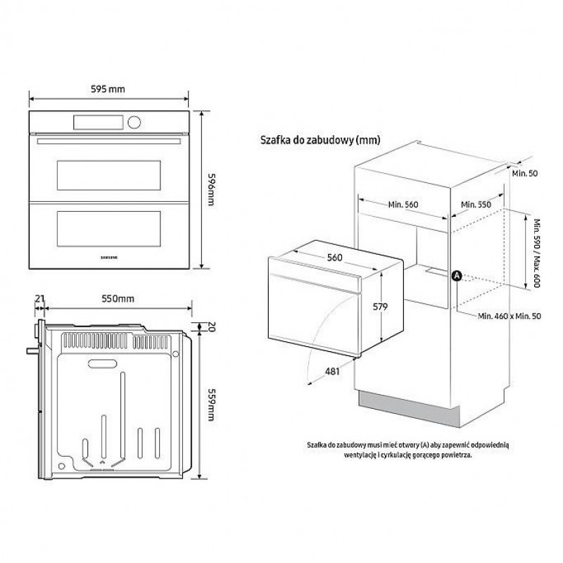 Духовка електрична DUAL COOK Samsung NV7B44205AK