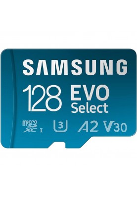 Карта пам'яті Samsung 128 GB microSDXC UHS-I U3 V30 A2 Select EVO + SD Adapter MB-ME128KA