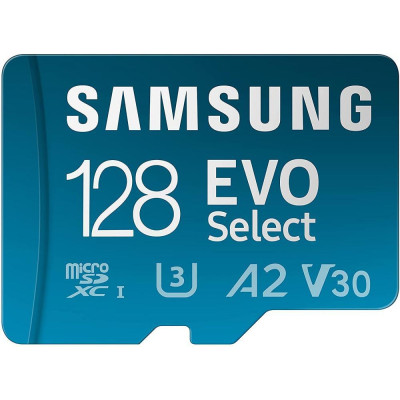 Карта пам'яті Samsung 128 GB microSDXC UHS-I U3 V30 A2 Select EVO + SD Adapter MB-ME128KA