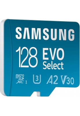 Карта пам'яті Samsung 128 GB microSDXC UHS-I U3 V30 A2 Select EVO + SD Adapter MB-ME128KA