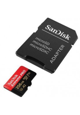 Карта пам'яті SanDisk 256 GB microSDXC UHS-I U3 Extreme Pro + SD Adapter SDSQXCD-256G-GN6MA