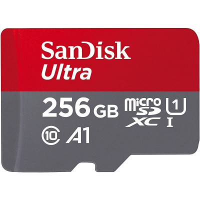 Карта пам'яті SanDisk 256 GB microSDXC UHS-I Ultra A1 + SD adapter (SDSQUAC-256G-GN6MN)