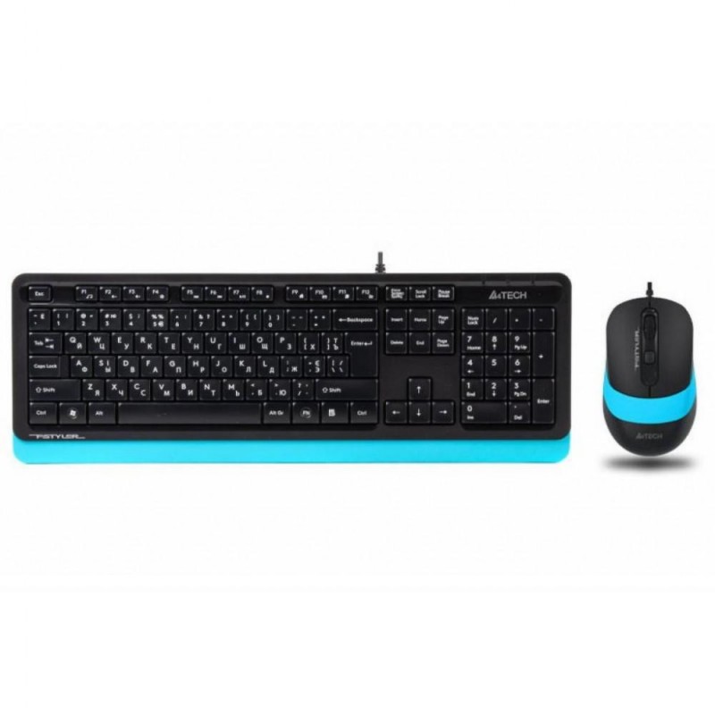 Комплект (клавіатура + миша) A4Tech Fstyler F1010 Black/Blue